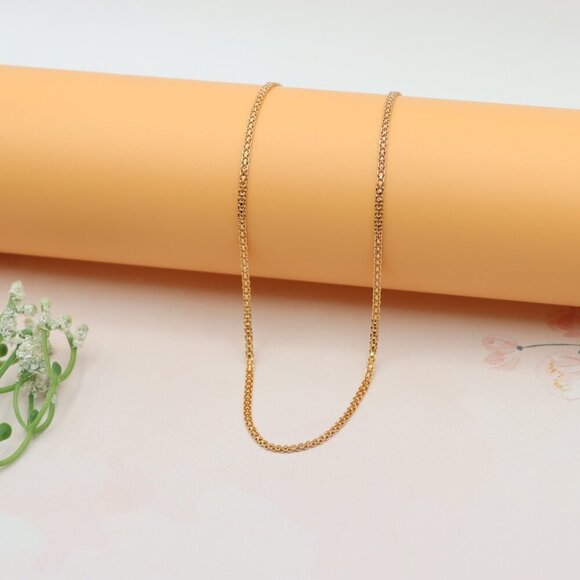 "Classic Rose Gold Chain Necklace, Sleek Everyday Chain Design, XPNL0185 - Picture 9 of 12